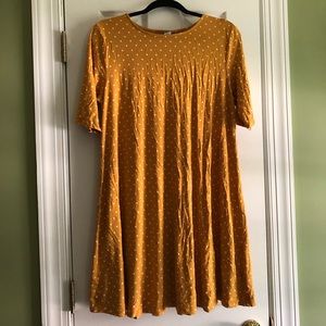 Yellow polka dotted dress